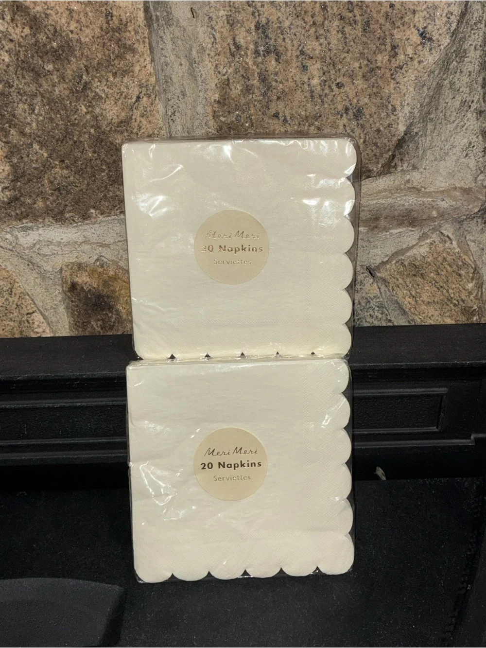 Meri Meri Party Napkins With Scalloped Edges White 2 Packs of 20 13